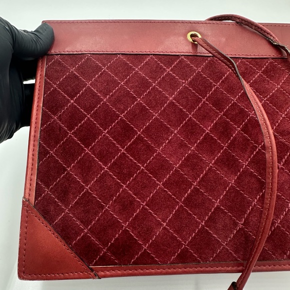 Vintage Yves Saint Laurent
Burgundy Leather and Suede Clutch - Picture 9 of 14